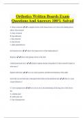 Orthotics Written Boards Exam  Questions And Answers 100% Solved 