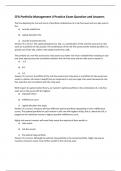 CFA Portfolio Management II Practice Exam Question and Answers