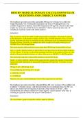 HESI RN DOSAGE CALCULATIONS EXAM 2023 COMPLETE WITH CORRECT ANSWERS ALREADY GRADED A&plus;
