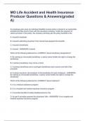 MO Life Accident and Health Insurance Producer Questions & Answers(graded A)