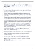Life Insurance Exam Missouri 100&percnt; accurate&excl;