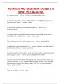 NUTRITION MIDTERM EXAM &lpar;Chapter 1-7&rpar; COMPLETE 2024 GUIDE&period;
