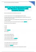 NYS Tow Truck Endorsement Practice Test Marathon Questions With Complete Solution