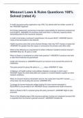 Missouri Laws & Rules Questions 100&percnt; Solved &lpar;rated A&rpar;