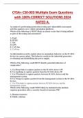 CYSA&plus; CS0-003 Multiple Exam Questions  with 100&percnt; CORRECT SOLUTIONS 2024  RATED A&period;