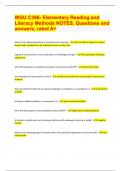 WGU C366- Elementary Reading and Literacy Methods NOTES, Questions and answers, rated A+