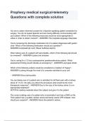 Prophecy medical surgical-telemetry Questions with complete solution