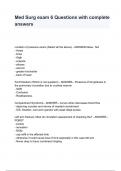 Med Surg exam 6 Questions with complete answers
