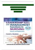 TEST BANK For Leadership Roles and Management Functions in Nursing Theory and Application&comma; 11th Edition By &lpar;Huston&comma; 2024&rpar;&comma; Verified Chapters 1 - 25&comma; Complete Newest Version