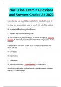 NATE Final Exam 2 Questions and Answers Graded A+ 2023