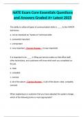 NATE Exam Core Essentials Questions and Answers Graded A+ Latest 2023