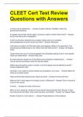 CLEET Cert Test Review Questions with Answers