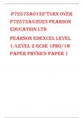 Pearson Edexcel Level 1/Level 2 GCSE 1PH0/1H Paper Physics PAPER 1
