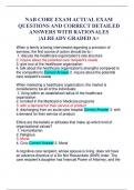 NAB CORE EXAM ACTUAL EXAM QUESTIONS AND CORRECT DETAILED ANSWERS WITH RATIONALES |ALREADY GRADED A+