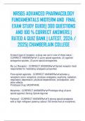 NR565 ADVANCED PHARMACOLOGY  FUNDAMENTALS MIDTERM AND FINAL  EXAM STUDY GUIDE| 300 QUESTIONS  AND 100 % CORRECT ANSWERS |  RATED A QUIZ BANK | LATEST, 2024 /  2025| CHAMBERLAIN COLLEGE