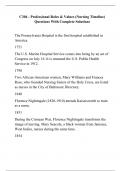 C304 - Professional Roles & Values &lpar;Nursing Timeline&rpar; Questions With Complete Solutions