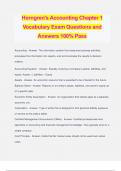 Horngren's Accounting Chapter 1 Vocabulary Exam Questions and Answers 100% Pass