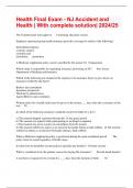 Health Final Exam - NJ Accident and Health &vert; With complete solution&vert; 2024&sol;25