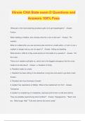 Illinois CNA State exam D Questions and Answers 100&percnt; Pass