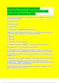 National Pesticide Applicator Certification Core Manual Exam with Complete Solutions 2023