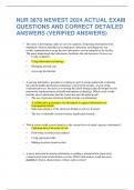 NUR 3870 NEWEST 2024 ACTUAL EXAM QUESTIONS AND CORRECT DETAILED ANSWERS (VERIFIED ANSWERS)