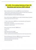 HCA100 - Preventing Infection &lpar;Chpt&period; 20&rpar; Questions and Answers 100&percnt; Solved 
