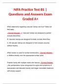 NIFA Practice Test B1 | Questions and Answers Exam Graded A+ 