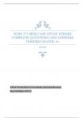 NURS 371 HESI CASE STUDY STROKE COMPLETE QUESTIONS AND ANSWERS VERIFIED | RATED A+