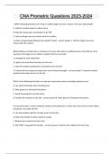 CNA Prometric Questions 2023-2024 Questions and answers latest update 