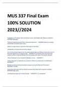 MUS 337 Final Exam  100% SOLUTION  2023//2024