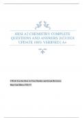 HESI A2 CHEMISTRY COMPLETE QUESTIONS AND ANSWERS 2023/2024 UPDATE 100% VERIFIED | A+