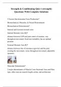 Strength & Conditioning Quiz 1 &lpar;strength&rpar; Questions With Complete Solutions