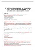 N212 ATI RN NURSING CARE OF CHILDREN (2  LATEST VERSIONS 2023-2024) REAL EXAM  QUESTIONS AND CORRECT ANSWERS