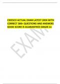 CIDESCO ACTUAL EXAM LATEST 2024 WITH CORRECT 300+ QUESTIONS AND ANSWERS GOOD SCORE IS GUARANTEED GRADE A+
