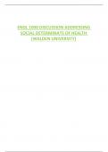 ENGL 1000 DISCUSSION ADDRESSING  SOCIAL DETERMINATS OF HEALTH  &lpar;WALDEN UNIVERSITY&rpar;