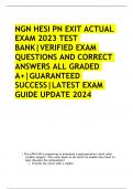 NGN HESI PN EXIT ACTUAL  EXAM 2023 TEST  BANK&vert;VERIFIED EXAM  QUESTIONS AND CORRECT  ANSWERS ALL GRADED  A&plus;&vert;GUARANTEED  SUCCESS&vert;LATEST EXAM  GUIDE UPDATE 2024