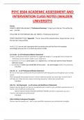 PSYC 8504 ACADEMIC ASSESSMENT AND  INTERVENTION CLASS NOTES &lpar;WALDEN  UNIVERSITY&rpar;PSYC 8504 ACADEMIC ASSESSMENT AND  INTERVENTION CLASS NOTES &lpar;WALDEN  UNIVERSITY&rpar;
