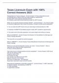 Texas Licensure Exam with 100&percnt; Correct Answers 2023