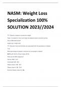 NASM: Weight Loss  Specialization 100%  SOLUTION 2023//2024