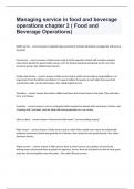 Managing service in food and beverage operations chapter 2 ( Food and Beverage Operations) 2024