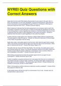 NYREI Quiz Questions with Correct Answers