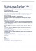PA Jurisprudence Texas Exam with 100&percnt; Correct Answers 2023
