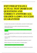 EMT FISDAP EXAM 4  ACTUAL TEST 2024|EXAM  QUESTIONS AND  CORRECT ANSWERS ALL  GRADED A+|100% SUCCESS  GUARANTEED