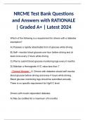 NRCME Test Bank Questions and Answers with RATIONALE | Graded A+ | Latest 2024