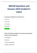 NRCME Questions and Answers 2024 Graded A+ Latest