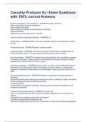 Casualty Producer NJ- Exam Questions with 100&percnt; correct Answers
