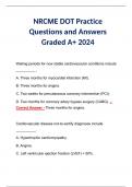 NRCME DOT Practice Questions and Answers Graded A+ 2024