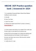 NRCME  DOT Practice question bank | Answered A+ 2024