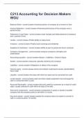 C213 Accounting for Decision Makers WGU