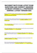 MACHINIST MATE EXAM LATEST EXAM QUESTIONS AND CORRECT ANSWERS &lpar;ALREADY GRADED A&plus;&rpar; &vert; PROFESSOR VERIFIED &vert; LATEST VERSION 2024